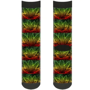 Sock Pair - Polyester - Marijuana Haze Rasta Rasta - CREW