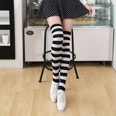 Striped Over Knee Stockings