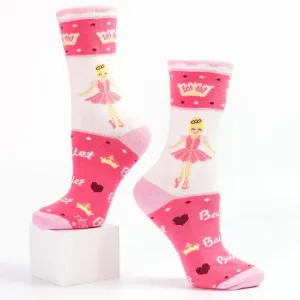 Sugar Plum Ballerina I Love Ballet Pink Socks