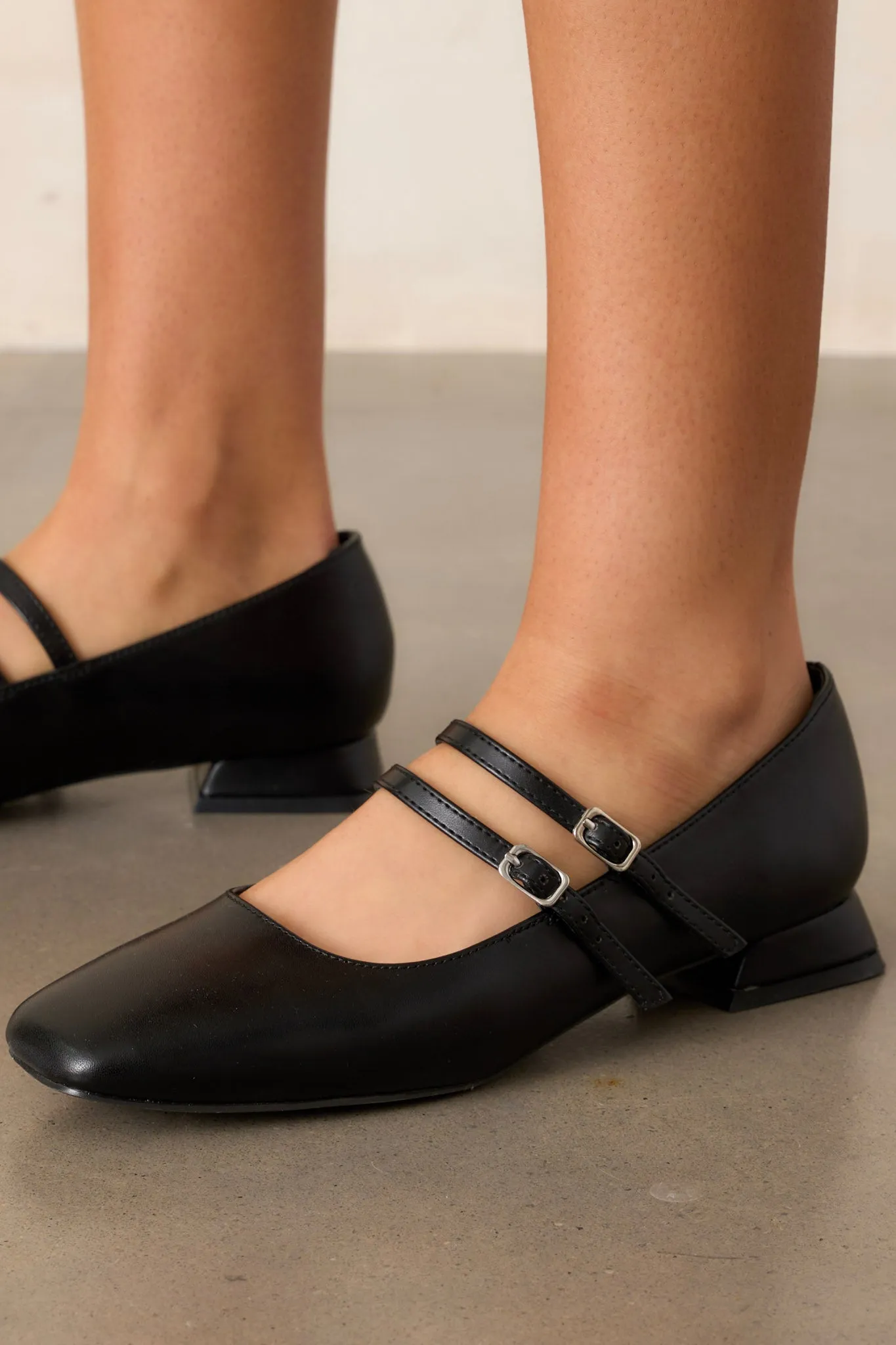 Sunset Glide Black Mary Jane Flats