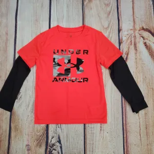 UA Logo Fog Bolt Red Long Sleeve Tee