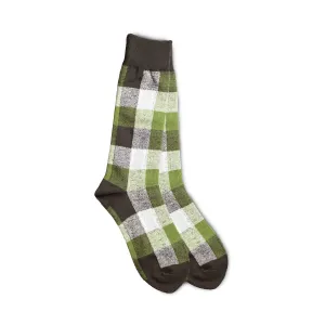 Vannucci Window Pane Cotton Dress Socks Cotton, Mid-Calf Length