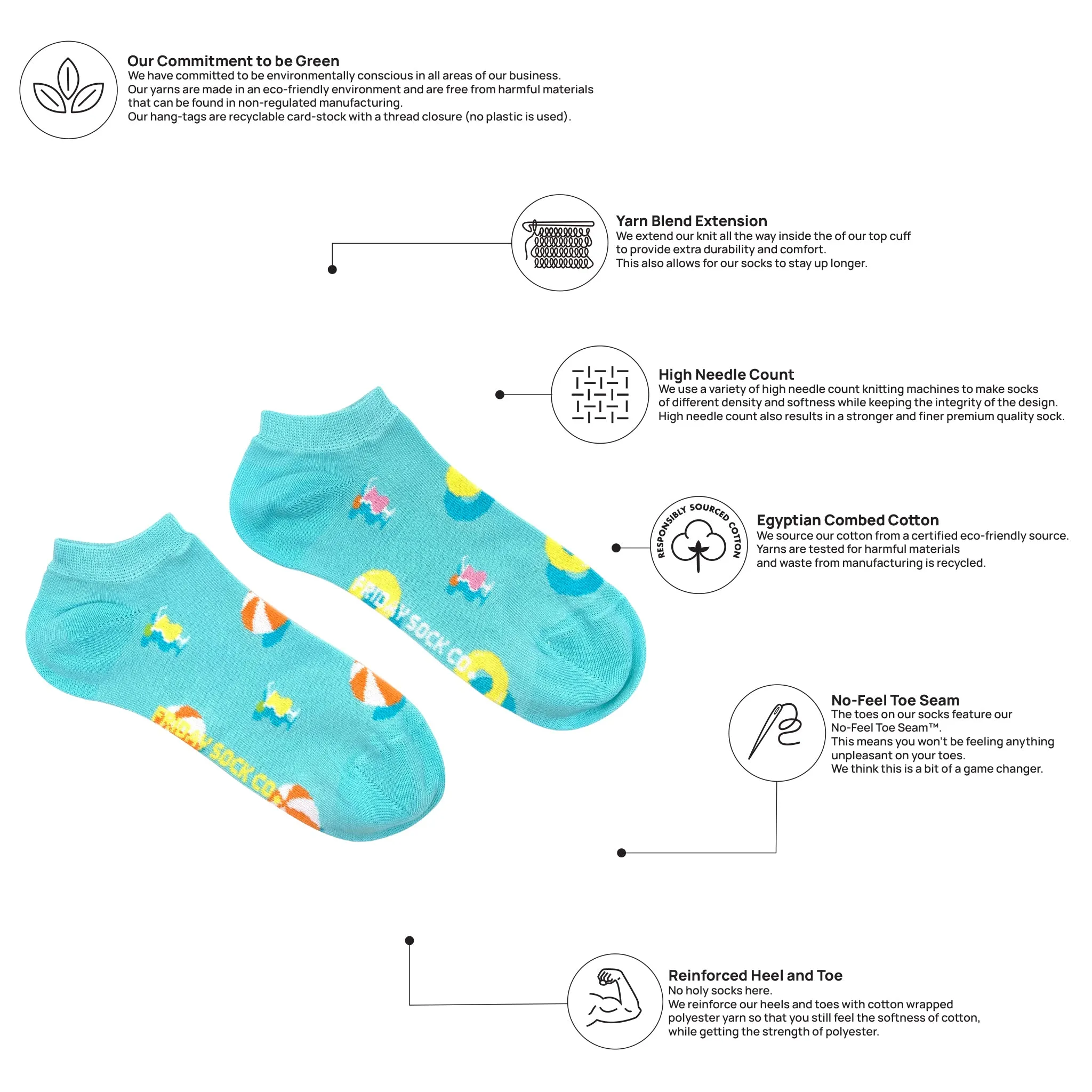 Women's Pool Party Ankle Socks